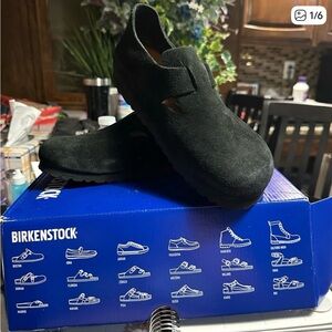 Birkenstock Black Suede Women's Flats